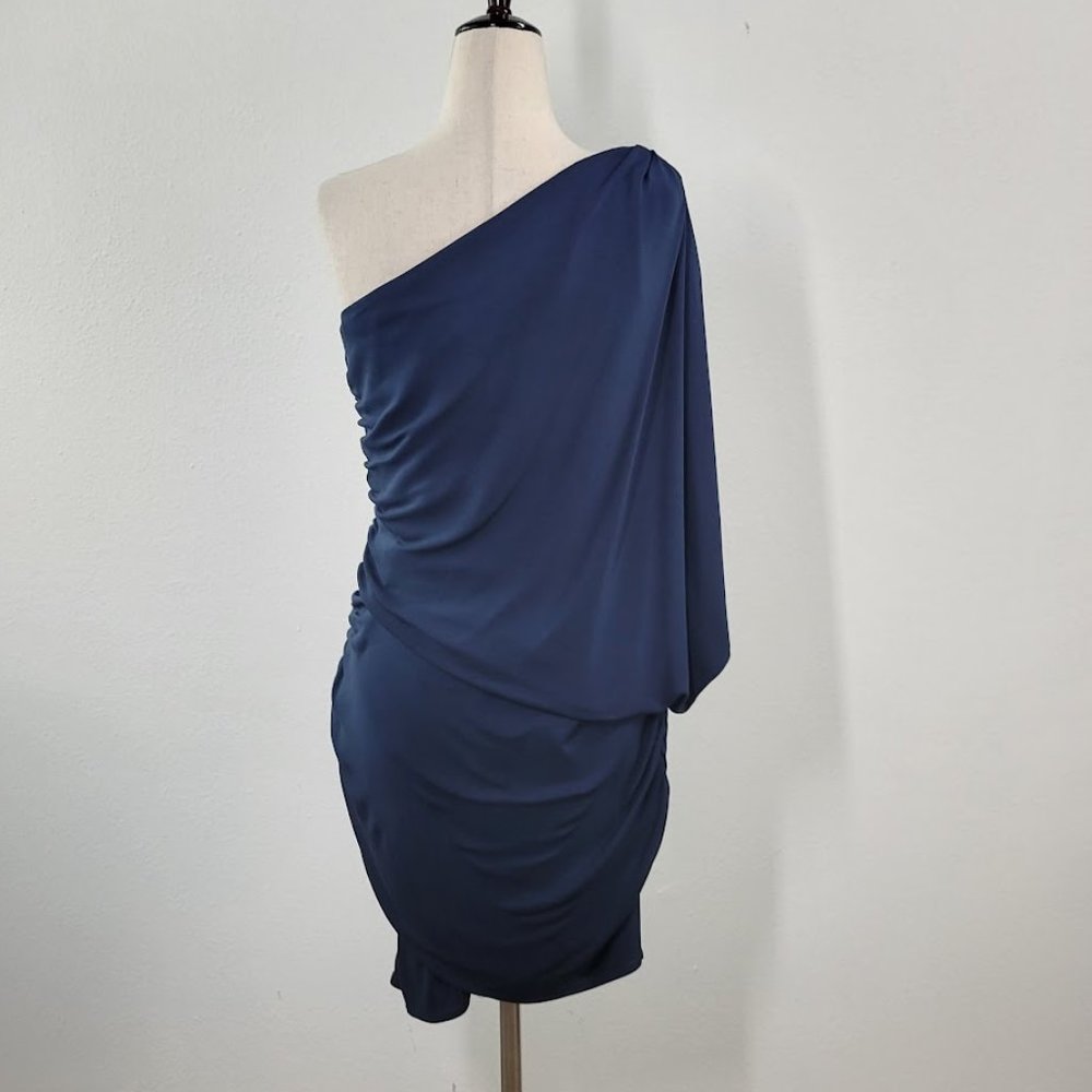 HAUTE HIPPIE one shoulder mini dress Sz M - Picture 5 of 8